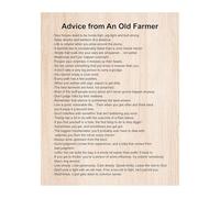 XGINERFEX Old Farmer's Almanac Style Wall Art, Vintage Typography Print with Humorous & Wise Quotes for Office, Living Room and Farmer's Market Decor(Framed,12x18inch(30x45cm))