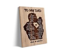 XGINERFEX Personalized Father's Day Canvas: Custom Name Print for Dad with Inspirational Quote, Gift from Daughter to Father for Office, Living Room & Bedroom Wall Decor(Framed,08x12inch(20x30cm))