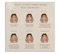 XGINERFEX Professional Salon Decor Permanent Makeup Aftercare Poster Chart with Eyebrow Aftercare Instructions for Artists and Studio Wall-Art(Framed,16x24inch(40x60cm))