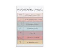 XGINERFEX Proofreading Symbols - Educational Classroom Wall-Art with Editing Marks Chart for English Teachers and Writing Students(Framed,08x12inch(20x30cm))