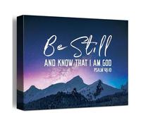 XGINERFEX Psalm 46:10 Wall-Art Be Still And Know That I AM God Scripture Print for Room or Prayer Corner(Framed,16X24inch(40X60cm))