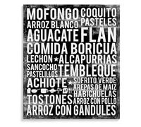 XGINERFEX Puerto Rican Kitchen Decor Comida Boricua Food Art Poster Canvas Wall-Art for Dining Room and Home Decor (Unframed,16x24inch(40x60cm))