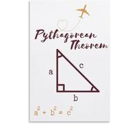 XGINERFEX Pythagorean Theorem & Proof Wall Art - Geometry Educational Poster for High School, College Dorm and Office Decor(Unframed,08x12inch(20x30cm))
