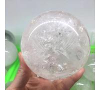 XGINERFEX Quartz White Calcite Crystal Sphere Ball for Witchcraft And Decorative Balls,Crystals And Stones Beginners Gift,9cm Gemstone Stone