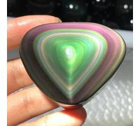XGINERFEX Rainbow Obsidian Cat's Eyes Quartz Crystal Heart Stones Minerals Home Decor Gift Wiccan (Size : 340-360g) Gemstone Stone