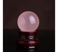 XGINERFEX Real Crystal Ball,Large Rose Quartz Gemstone, Stone Sphere with Wood Stand for Living Room Desktop Decoration,160mm Gemstone Stone