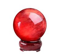 XGINERFEX Red Crystal Sphere Ball Quartz Gemstones with Stand Stones Crystals Home Decoration Crafts,30mm Gemstone Stone