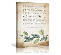 XGINERFEX Rejoice Always Pray Continually Give Thanks - 1 Thessalonians 5:16-18 Bible Verse Christian Wall Art Canvas Print for Living Room Decor(Unframed,16x24inch(40x60cm))