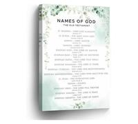 XGINERFEX Religious Wall-Art The Names of God Scripture Poster Inspirational Home Office Decor(Framed,12x18inch(30x45cm))