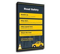 XGINERFEX Road Signs Educational Poster Traffic Rules Awareness School Wall-Art for Classroom Drivers Education Office Decor(Unframed,12x18inch(30x45cm))