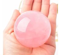 XGINERFEX Rose Quartz Crystal Stone Ball with Stand Magic Ornament for Magic/Photography/FengShui/Witchy Gifts/And Home Decor,8~9cm Gemstone Stone