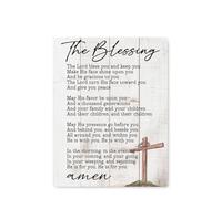 XGINERFEX Rustic Wood Look Blessing Sign - The Lord Bless You Scripture Quote, Farmhouse Christian Decor for Kitchen, Porch or Front Door Wall(Framed,12x18inch(30x45cm))
