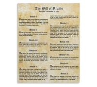 XGINERFEX School Poster Constitution Bill of Rights History Government Educational Wall-Art(Framed,08x12inch(20x30cm))