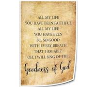 XGINERFEX Scripture Wall-Art - God's Goodness and Faithfulness Poster, Uplifting Print for Prayer Room, Bedroom(Framed,16x24inch(40x60cm))