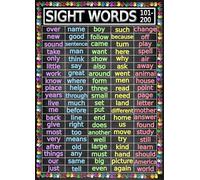 XGINERFEX Second Grade Sight Words Poster 101-200 Educational Reading Fluency Tool for Classroom Elementary School Decor Back to School Supplies Gift Idea(Unframed,08x12inch(20x30cm))