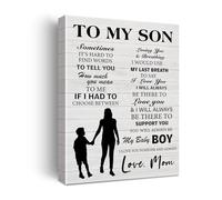 XGINERFEX Son Gift From Mom, Rustic I Love You Forever Canvas Print, Inspirational Wall Art for Son’s Room, Always Quote Home Decor(Framed,08x12inch(20x30cm))