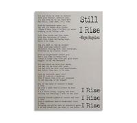 XGINERFEX Still I Rise Inspired Quote Poster Feminist Poetry Wall-Art Print Empowering Decor for Women Bedroom Living Room Office(Framed,12X18inch(30X45cm))