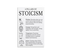 XGINERFEX Stoic Virtues Poster, The Four Pillars of Stoicism Canvas Art, Philosophy Wall Decor for Book Lovers and Thinkers(Unframed,08x12inch(20x30cm))