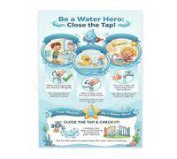 XGINERFEX Sustainability and Save Water Guide Educational Canvas Wall-Art for Green Business or Home Office(Framed,16x24inch(40x60cm))