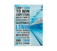 XGINERFEX Swim Team Poster Inspirational Quotes for Athletes Canvas Print Coaching Gift Pool Wall Decor Sports Motivation Art(Framed,08X12inch(20X30cm))