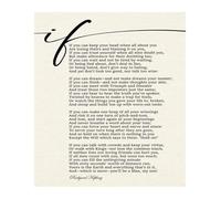 XGINERFEX The “If” Poem by Rudyard Kipling Canvas Poster, Motivational Poetry Art, Rustic Industrial Wall Decor for Office, Den, Home Bar(Framed,16x24inch(40x60cm))