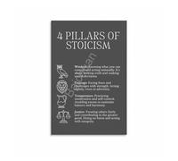 XGINERFEX The Stoic Framework Poster: 4 Virtues for Modern Resilience - Canvas Wall-Art for Daily Practice, Home Office, Decision Making(Framed,16x24inch(40x60cm))
