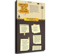 XGINERFEX Traffic Poster for Pedestrians Driving Steps Educational Wall-Art Room Aesthetics Kitchen Living Room Bedroom Office(Framed,08x12inch(20x30cm))