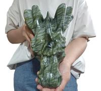 XGINERFEX Tree Jade ragon,Quartz Crystal Carved Dragon Skull, Decor Home Decor(Size:22-25cm) Gemstone Stone