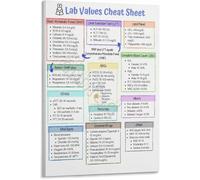 XGINERFEX Values Reference Chart Poster Nursing Student Cheat Sheet Vital Signs Guide Study Room Office Wall-Art(Unframed,16x24inch(40x60cm))