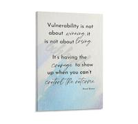 XGINERFEX Vulnerability Is Not Weakness Courage Quote Wall-Art Self Help Poster For Wellness Center Office Home Decor(Framed,12X18inch(30X45cm))