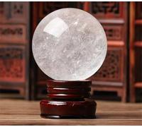 XGINERFEX White Crystal Ball Ornaments High-End Home Stone Polished Housewarming Feng Shui Desktop Town House,90mm Gemstone Stone