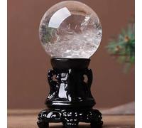 XGINERFEX White Crystal Ball Sphere with Stand for Lucky Wealth Protect The House Home Decor Feng Shui Ornament,40mm Gemstone Stone