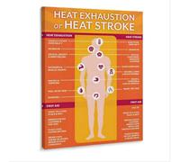 XGINERFEX Workplace Poster Heat Stress First Aid Emergency Response Guide Laminated Quick Reference for Factories Warehouses and Outdoor Crews(Framed,08x12inch(20x30cm))