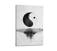 XGKJDS Moderno album fotografico di famiglia, poster da parete per soggiorno, poster spirituale minimalista Yin Yang, stampa su tela per equilibrio interiore, 50 x 75 cm
