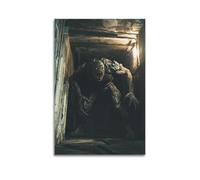 XGKJDS Stampa artistica da parete su tela con motivo astratto brutalista, con immagine di un mostro spaventoso nel passaggio oscuro, 50 x 75 cm