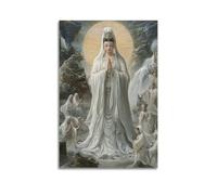 XGKJDS Stampa artistica da parete su tela, motivo: L'abbraccio della Divina Madre Guan Yin, circondato da spiriti in cerca di rifugio, decorazione moderna da appendere, 40 x 60 cm