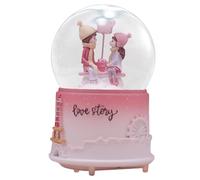xGlobo con neve di San, globo d'acqua trasparente, decorazione musicale illuminata - Globo d'acqua con coppia luminosa, decorazioni di San, regali per anniversario, Natale, matrimo