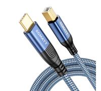 XGMATT Cavo per stampante USB C, 1 m, USB B a USB C, cavo per scanner, in nylon, compatibile con Matebook, Dell, HP, Canon, Lexmark/Xerox/Brother/Samsung, ecc. Blu