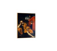 XGMDZRT Famoso dipinto barocco incorniciato. Guido Reni Stampe: San Pietro e San Paolo. Riproduzione su tela. Quadro da parete per soggiorno, cornice marrone 40x55cm