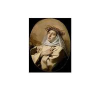 XGMDZRT Riproduzione di quadri rococò per il soggiorno. Giovanni: Santa Caterina da Siena. Poster di tela di dipinto di fama mondiale 40x50cm solo tela