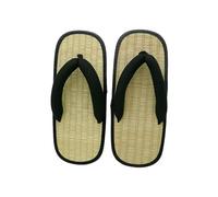 XGMTHBDD Infradito Paglia Trapuntato Uomo Flip Flops Estate Pantofole A Forma di Y Clip Sandali Open Toe Giapponese Spesso Fondo Interno-nero-40-41
