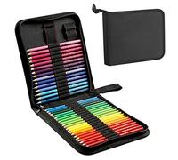 XGOPTS Astuccio per matite, 36/72 scomparti per penne, grande capacità, pieghevole, impermeabile, in tela, con cerniera, astuccio nero per matite e articoli di cancelleria, borsa per artisti, pittori,