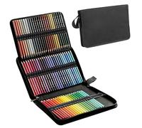 XGOPTS Astuccio per matite, 36/72 scomparti per penne, grande capacità, pieghevole, impermeabile, in tela, con cerniera, astuccio nero per matite e articoli di cancelleria, borsa per artisti, pittori,