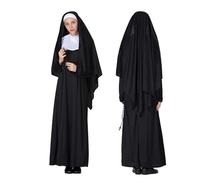 XGOPTS Costume di Halloween da sacerdote/suora per adulti, costume vintage medievale classico da Gesù Cristo, sacerdote missionario maschile, suora maria, abito lungo, per cosplay, Halloween, feste