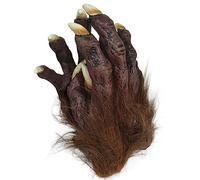 XGOPTS Guanti da lupo di Halloween, mostro lupo mannaro sanguinante bestia zampa guanti artiglio mano indossare peloso cosplay partito costume per teatro palcoscenico mostro Pasqua, Unghie bianche, 9
