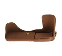 XGOUGUAAU Protective Case for Zfc, Leather Half Case for Zfc Camera, Wear Resistant Artificial Leather Cover with Fleece Lining, Direct Battery Access and Tripod Mount Support for O