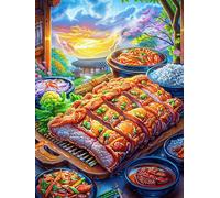 XGrilled Feast with Sides Puzzle 300 Pezzi Rompicapo Creativo Artistico Science Fiction Magical Dream Stimolo Della Creatività Attività Per Il Tempo Libero Regalo Per Persone Creative 300 PCS