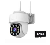 XGUELNT Telecamera di sicurezza esterna WiFi PTZ da 5 MP | Fotocamera AI con zoom 10X, tracciamento umano automatico e controllo intelligente(US PLUG,Cam With 64G Card)
