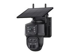 XGUELNT Telecamera PTZ solare a tripla lente da 12 MP 4G | Telecamera AI for esterni con zoom 15X, doppio schermo e tracciamento automatico(Camouflage WIFI Cam)