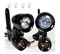 Xgupxuc Fari Anteriori Moto Per I Modelli Per Electra Per Street E Glide Dal 2014 Al 2023 Luci Guida Montate Sulla Carenatura Indicatori Direzione Fumé Nero Lucido Faro Anteriore